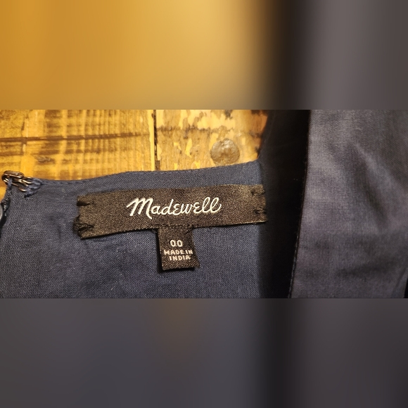 Madewell Poplin Lizzie Dress Square Neck in Twilight Size 00 - Picture 9 of 11